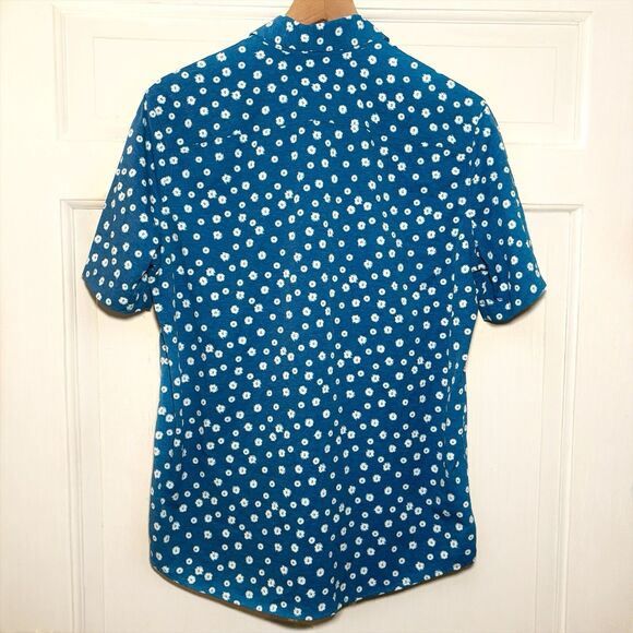 Southern Tide Performance Blue Floral Men's S Button Down Short Sleeve Shirt New - Picture 5 of 8